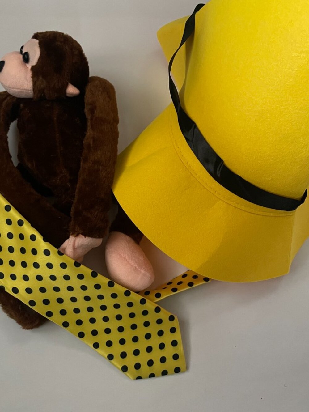 Yellow Costume Hat Set with Monkey & Tie